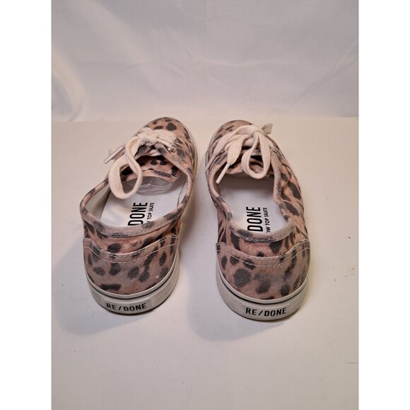 Re/Done Faded Leopard Print Low Top Skate Sneakers Lace Ups Size 38 EU/7.5 US - Picture 4 of 8